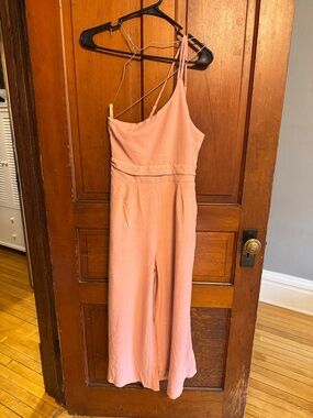 Asymmetrical One-Shoulder Pink Jumpsuit